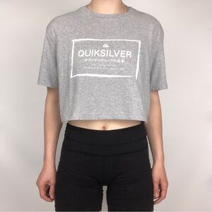 BOGO FREE Quicksilver Graphic Front Crop Shirt Gray Size‎ L